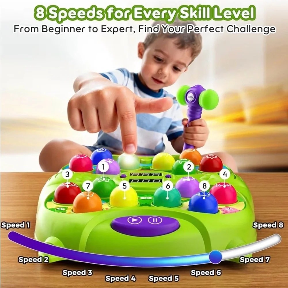 Interactive Green Whack-a-Mole Game for Kids